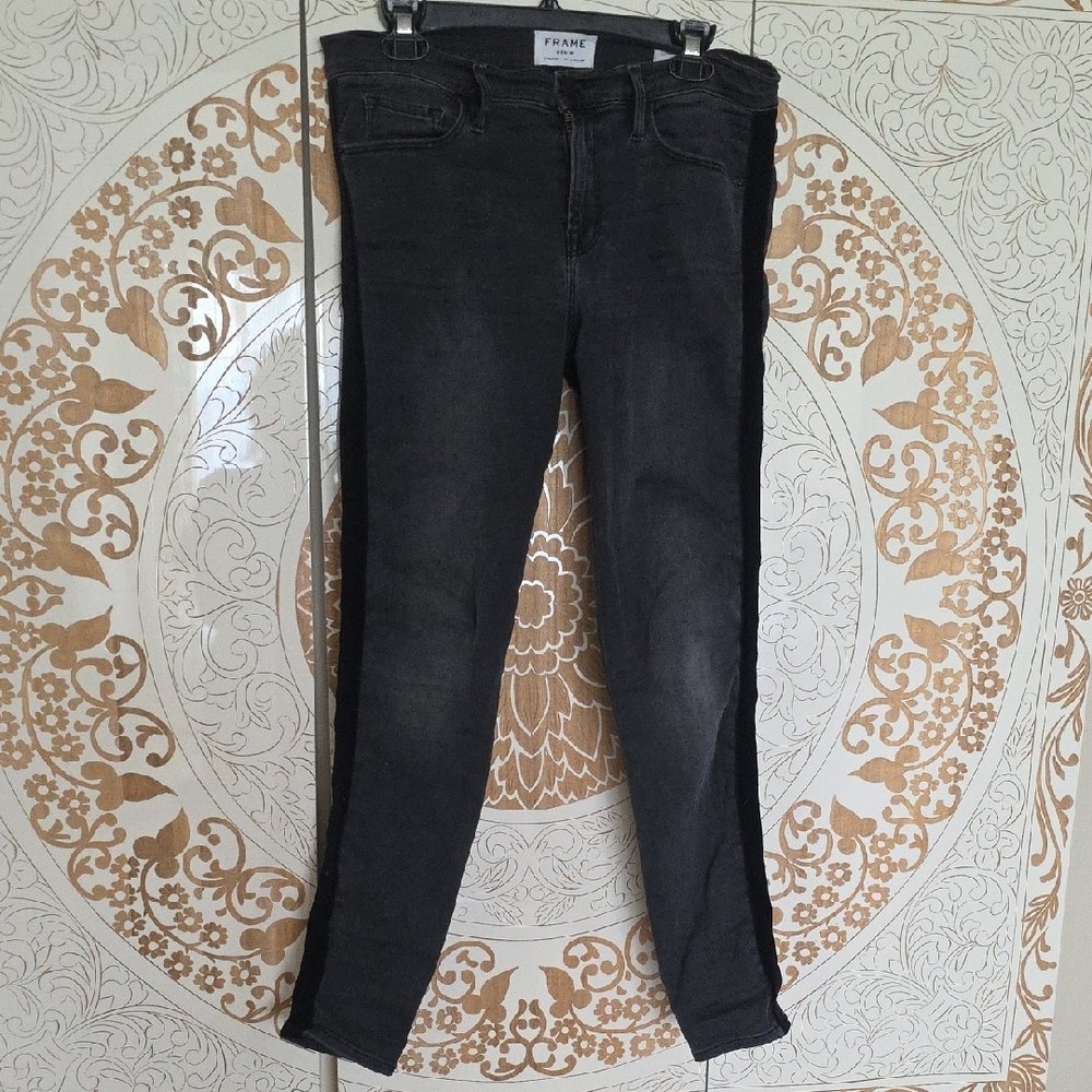 Frame Denim Black Skinny Jeans Full-Length